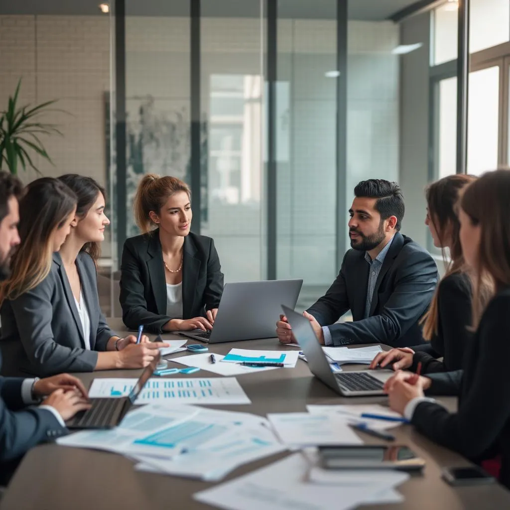 Reunión de negocios en una empresa